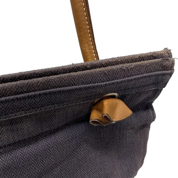 HERMES Aline MM - Navy Red Brown Canvas Veau Swift C Shoulder Bag - Picture 12 of 14